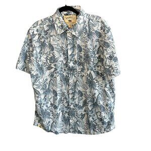 Western Aloha Men's Blue Floral Hawaiian USA Made Short Sleeve Shirt Size XL